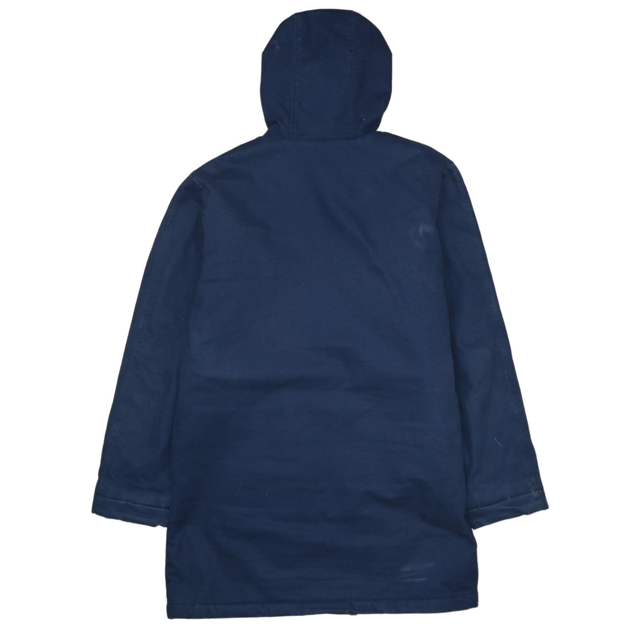 Nike Men's Blue Hooded Parka Coat Size L Full Zip Cotton Blend