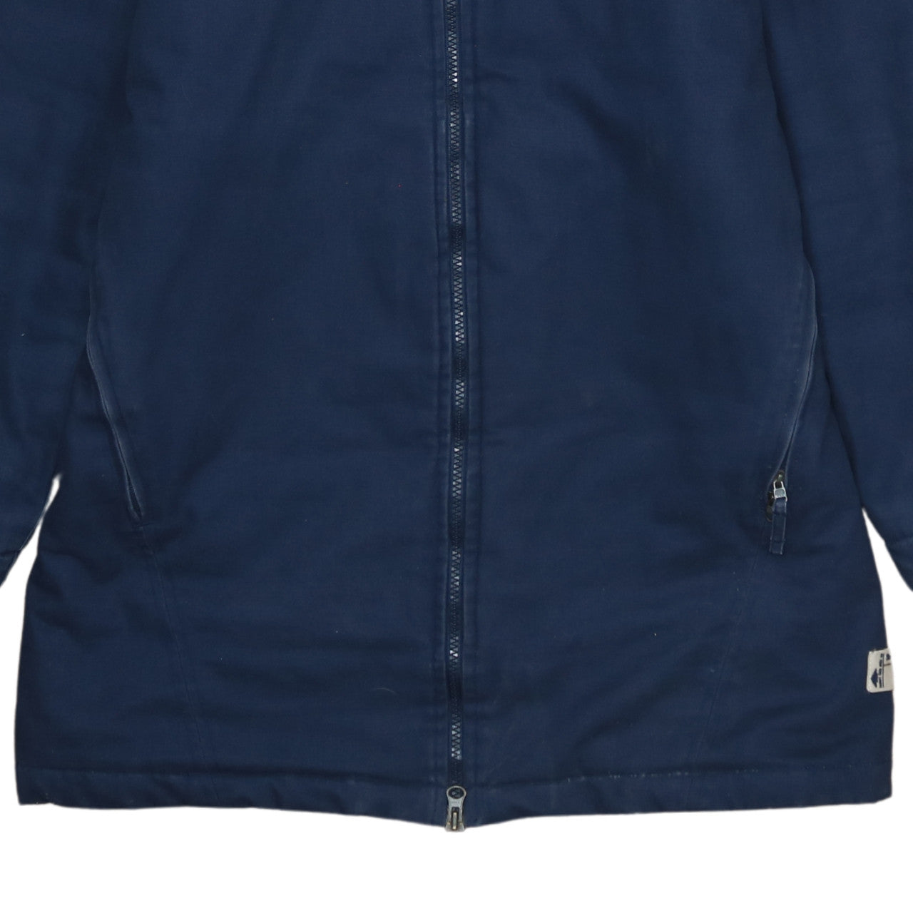 Nike Men's Blue Hooded Parka Coat Size L Full Zip Cotton Blend