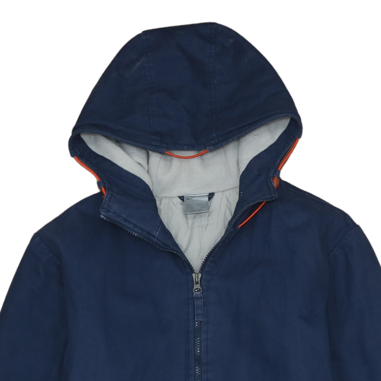 Nike Men's Blue Hooded Parka Coat Size L Full Zip Cotton Blend