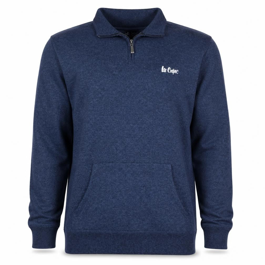 Lee Cooper Men's Blue XL 1/4 Zip Sweatshirt High Neck Top