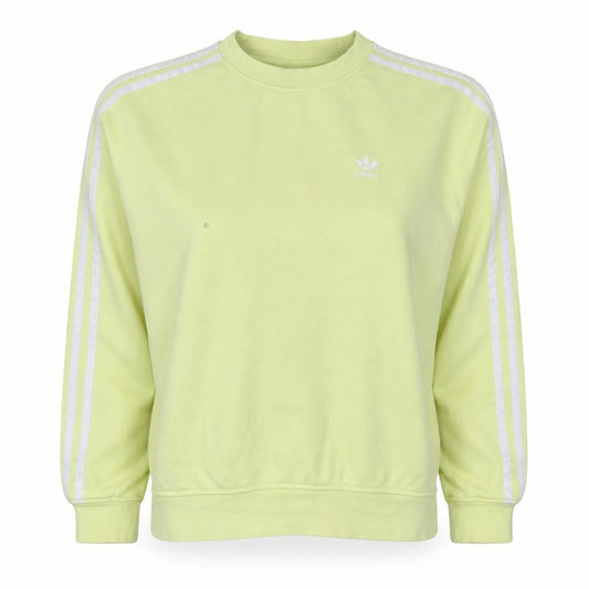 Adidas Women Yellow Crew Neck Pullover Sweatshirt Size 10