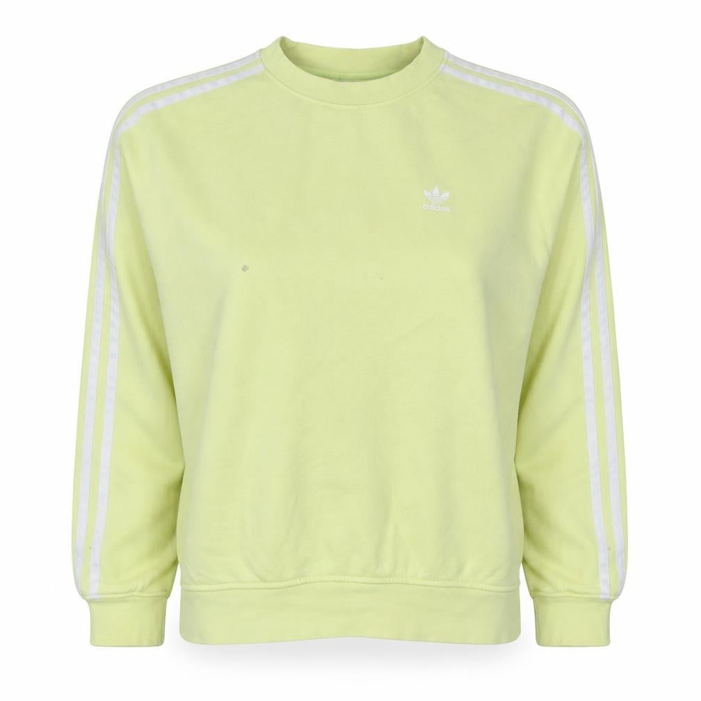 Adidas Women Yellow Crew Neck Pullover Sweatshirt Size 10