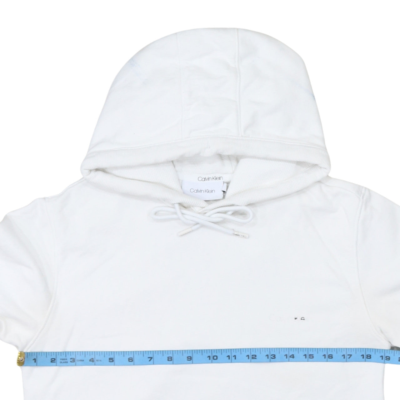 Calvin Klein Men's White Pullover Hoodie Size S