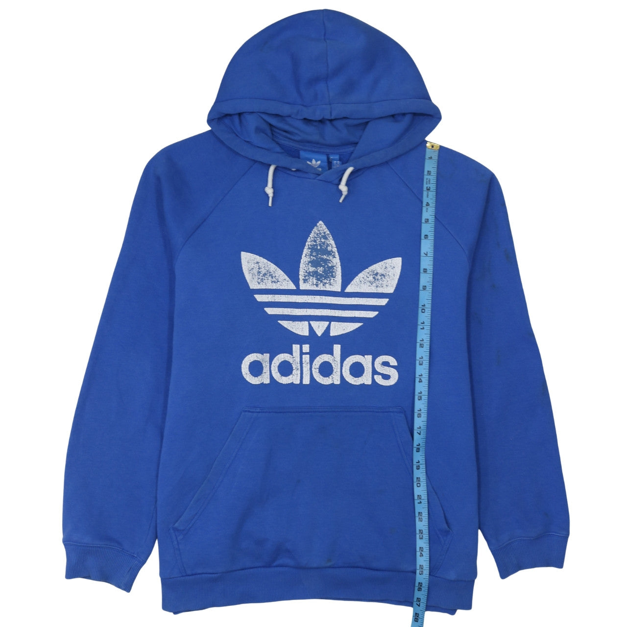 adidas Men Blue XL Pullover Hoodie with Trefoil Logo