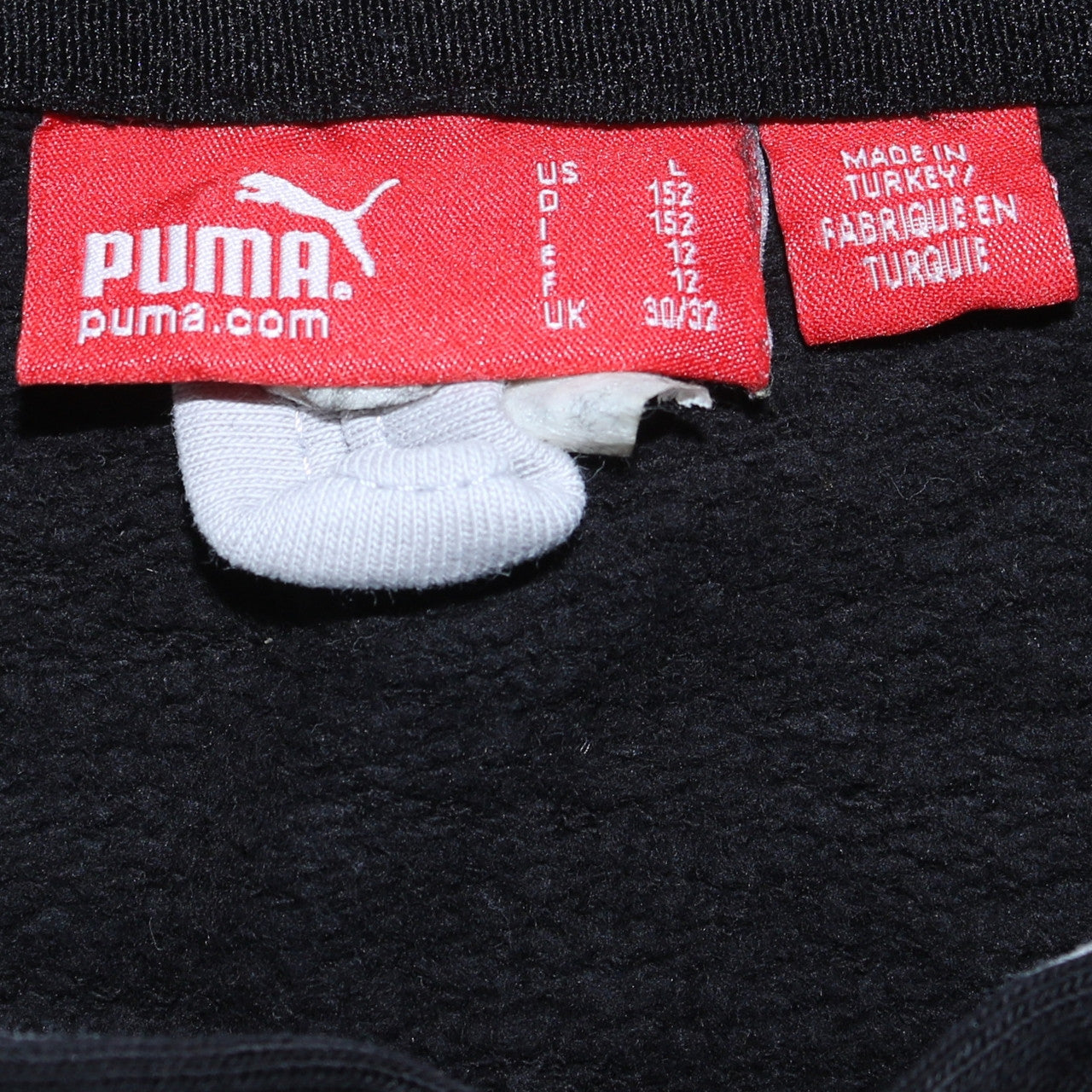 Puma Boys Black Pullover Hoodie L Logo Print Cotton Blend Sweatshirt