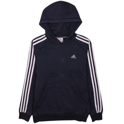 Additional front view of Adidas boys’ navy blue pullover hoodie l performance essentials