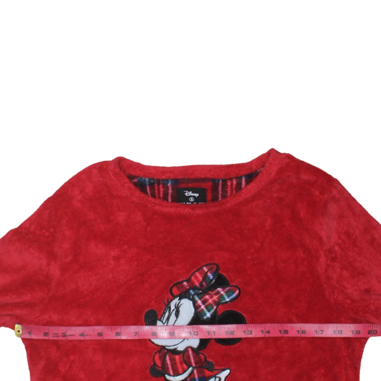Disney Women Red Minnie Mouse Fleece Long Sleeve Nightshirt Size 10-12