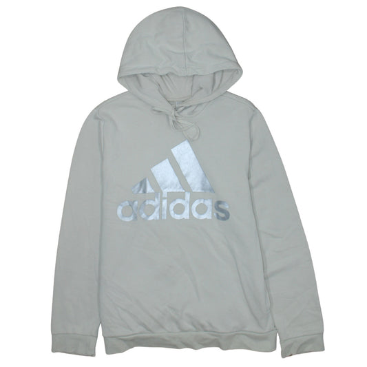 Adidas Women Beige Logo Pullover Hoodie Size L-16/18