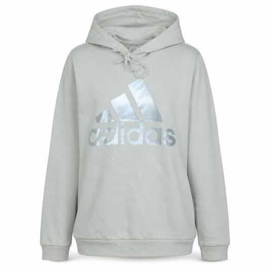 Adidas Women Beige Logo Pullover Hoodie Size L-16/18