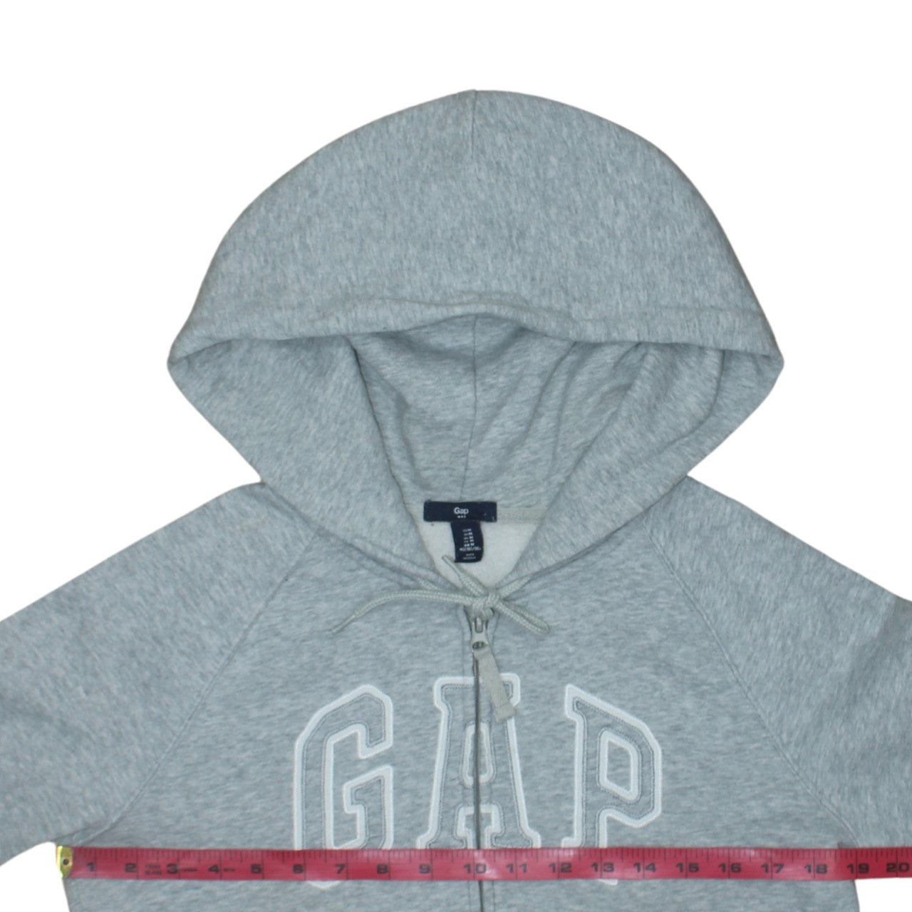 GAP Men's Grey Full Zip Hoodie Sweatshirt Size M Logo Fleece