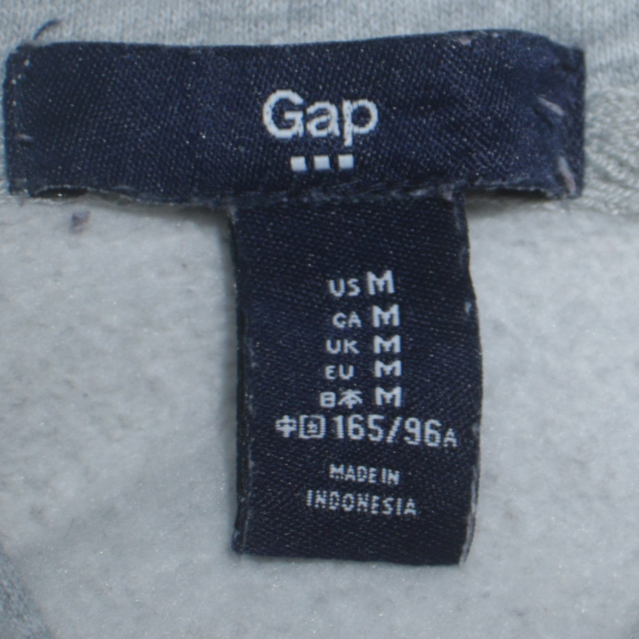 GAP Men's Grey Full Zip Hoodie Sweatshirt Size M Logo Fleece