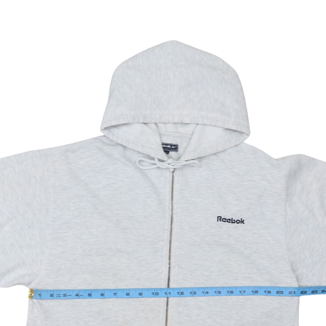 Reebok Womens Grey Full Zip Hoodie Size 12 Cotton Essentials