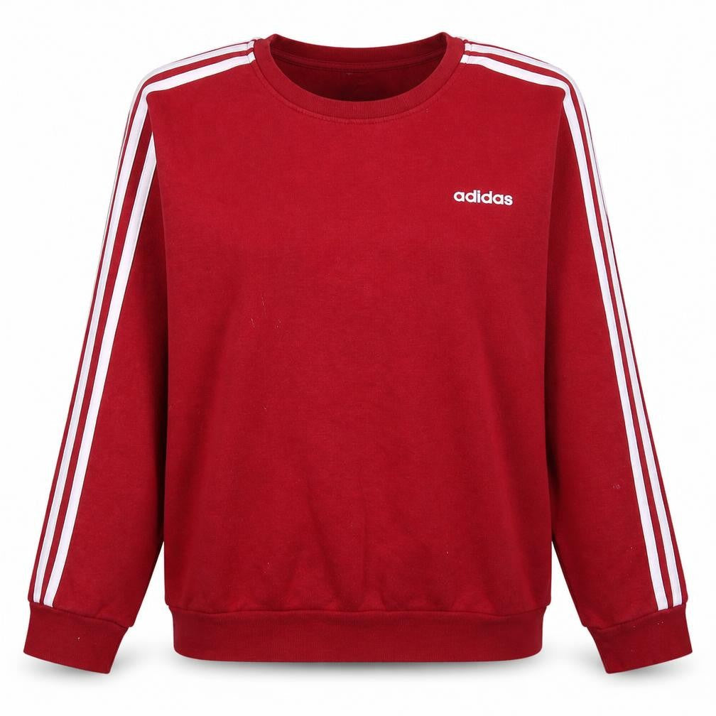 Adidas Women's Red Crew Neck Pullover Sweatshirt XL Classic Logo Style