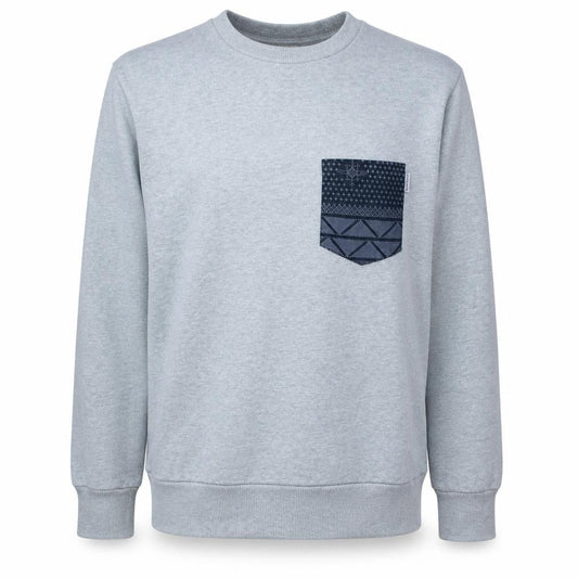Front view of Carhartt Men's Grey Small Crew Neck Pullover Sweatshirt