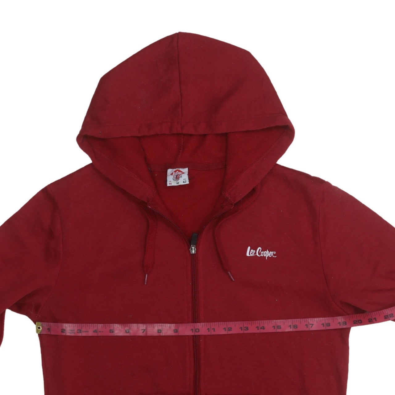 Lee Cooper Men's Red Full Zip Hoodie Size L Regular Fit