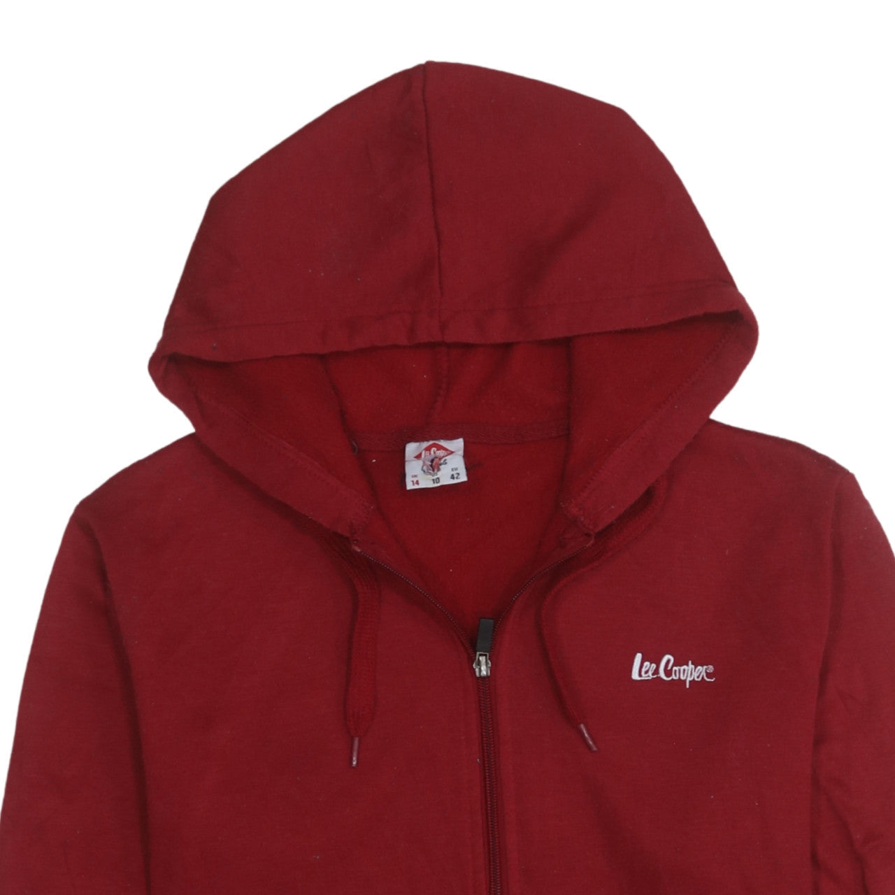 Lee Cooper Men's Red Full Zip Hoodie Size L Regular Fit