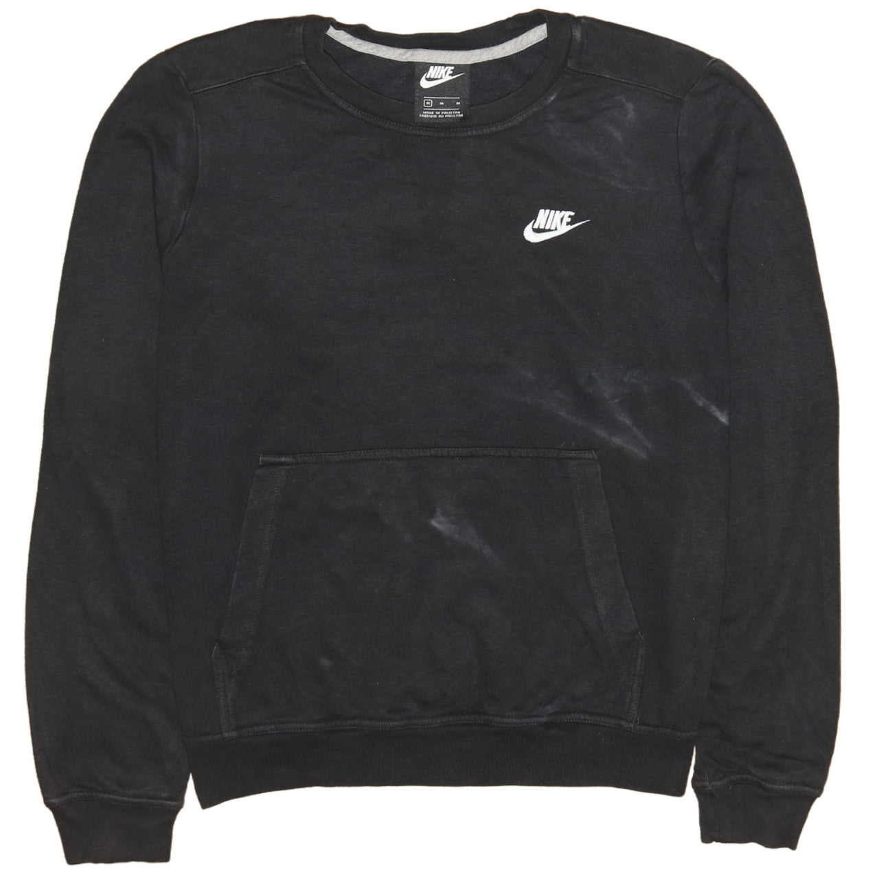 Nike Men Black Crew Neck Pullover Sweatshirt M Regular Fit