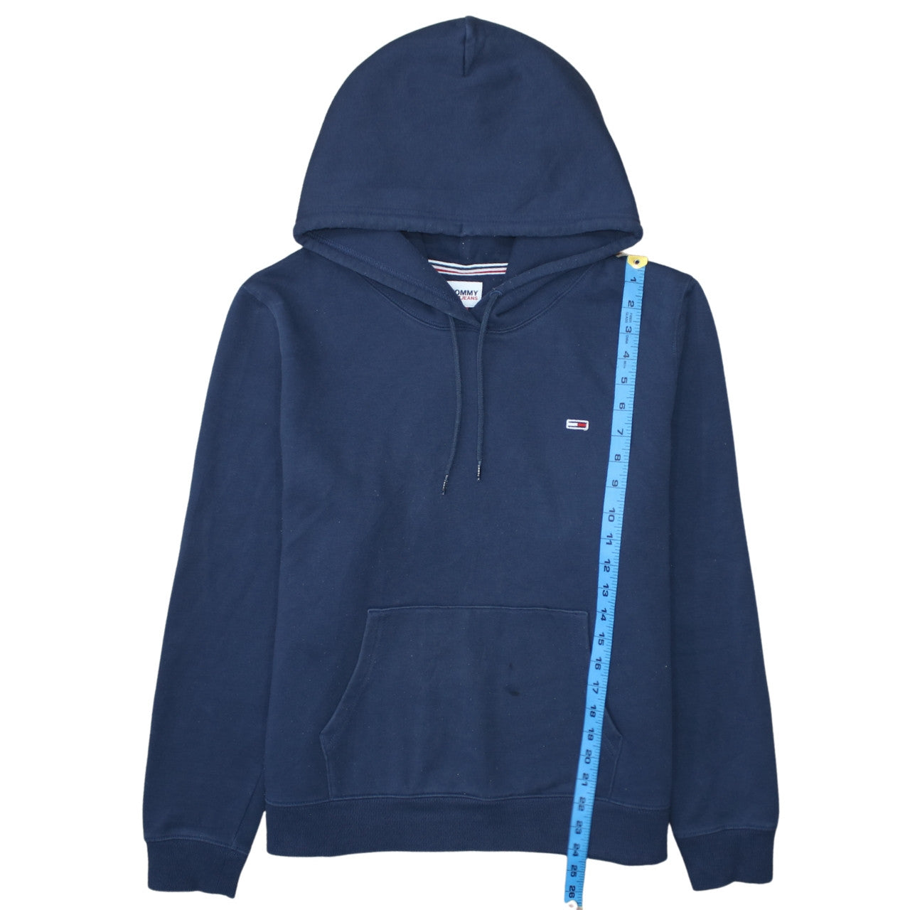 Tommy Jeans Men's Blue XL Pullover Hoodie Cotton Blend