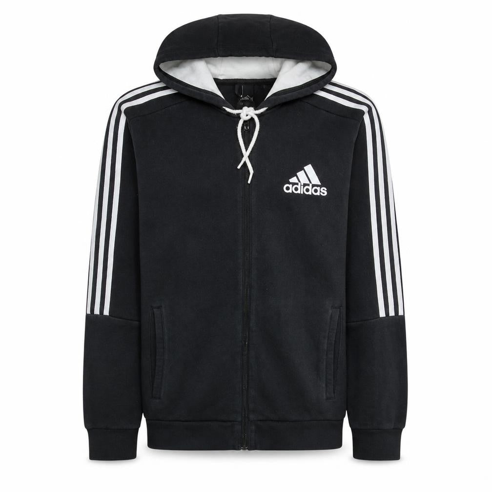 Adidas Men's Black Full Zip Hoodie M Sports Fleece Sweatshirt