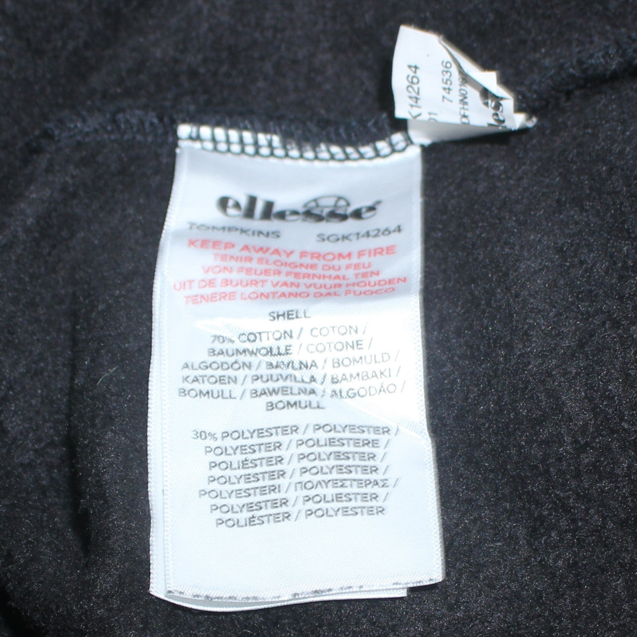 Ellesse Womens Black Crew Neck Sweatshirt UK 10 Cotton Blend Casual