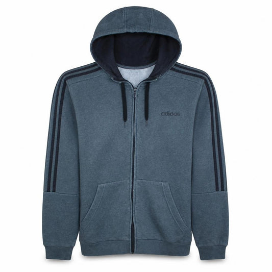 Adidas Men's Blue Full Zip Hoodie Size M Sports Fleece Jacket