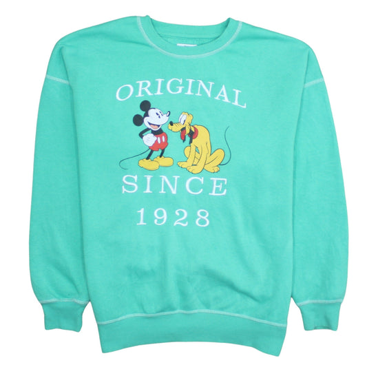 Disney 100 at Primark Women's Green Mickey & Pluto Sweatshirt 2XS