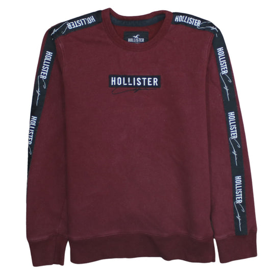 Hollister Men’s Red Crew Neck Logo Sweatshirt XS Fleece Pullover