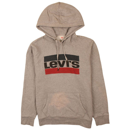 Additional front view of Levi's women’s beige l pullover hoodie with logo print