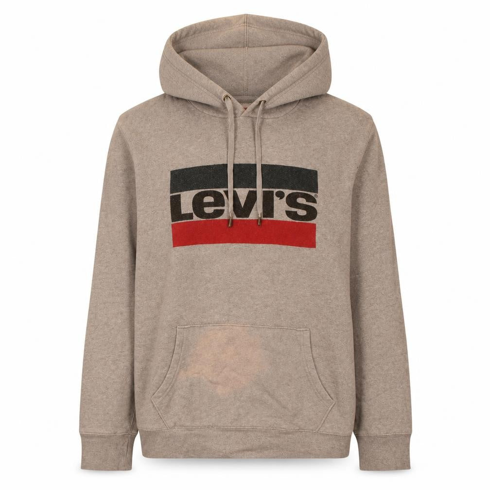 Levi's Womens Beige L Pullover Hoodie with Logo Print