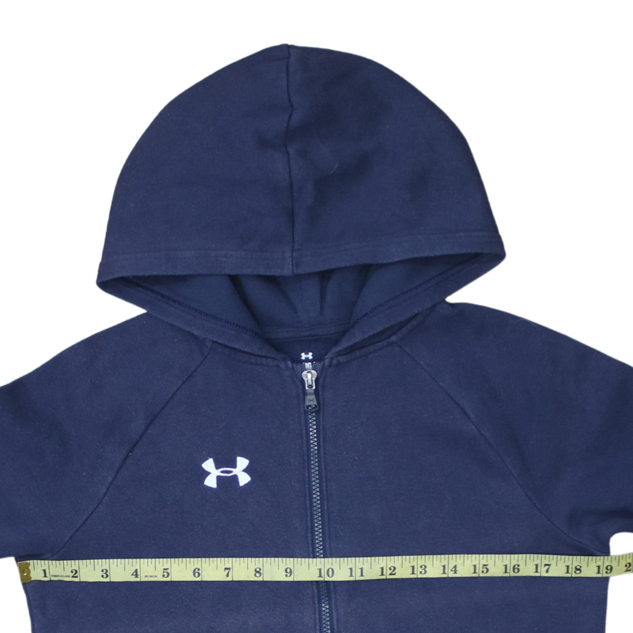 Under Armour Boys Navy Blue Full Zip Hoodie Size 158 Fleece Sweatshirt