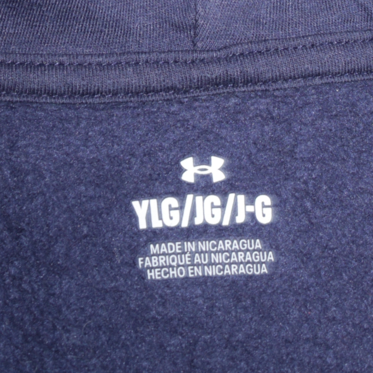 Under Armour Boys Navy Blue Full Zip Hoodie Size 158 Fleece Sweatshirt