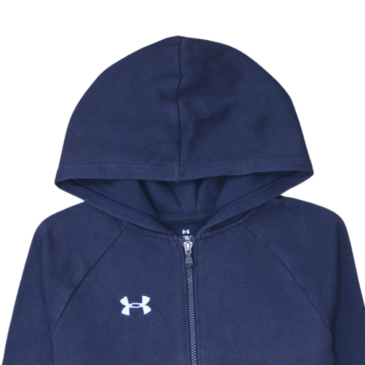 Under Armour Boys Navy Blue Full Zip Hoodie Size 158 Fleece Sweatshirt
