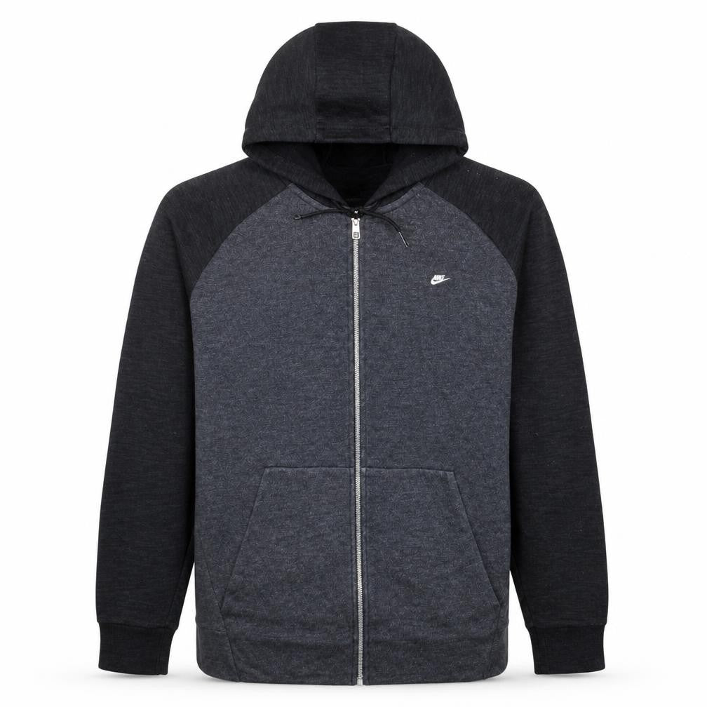 Nike Men's Grey Full Zip Hoodie XL Cotton Blend Lightweight