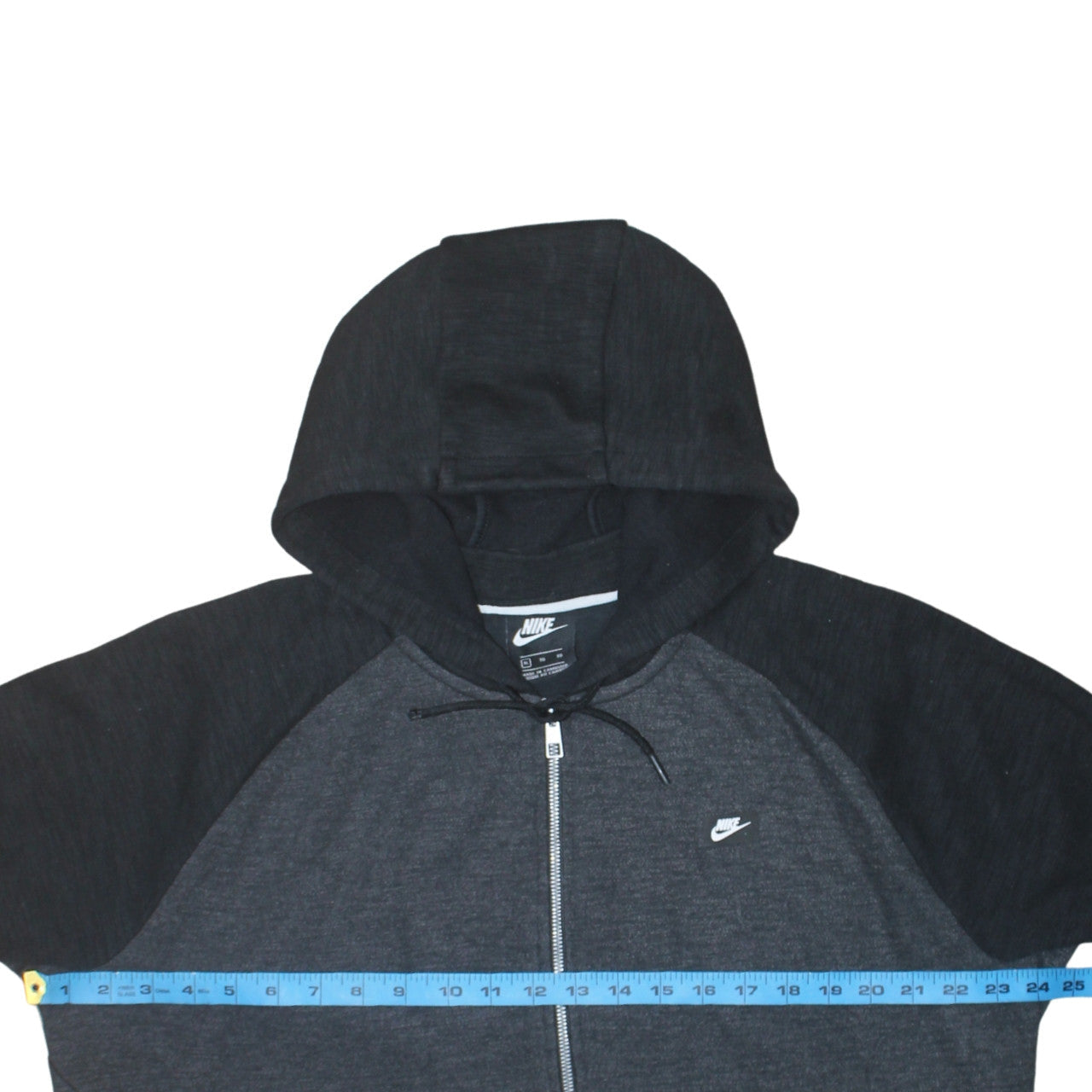 Nike Men's Grey Full Zip Hoodie XL Cotton Blend Lightweight