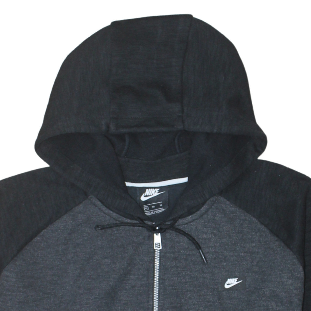 Nike Men's Grey Full Zip Hoodie XL Cotton Blend Lightweight