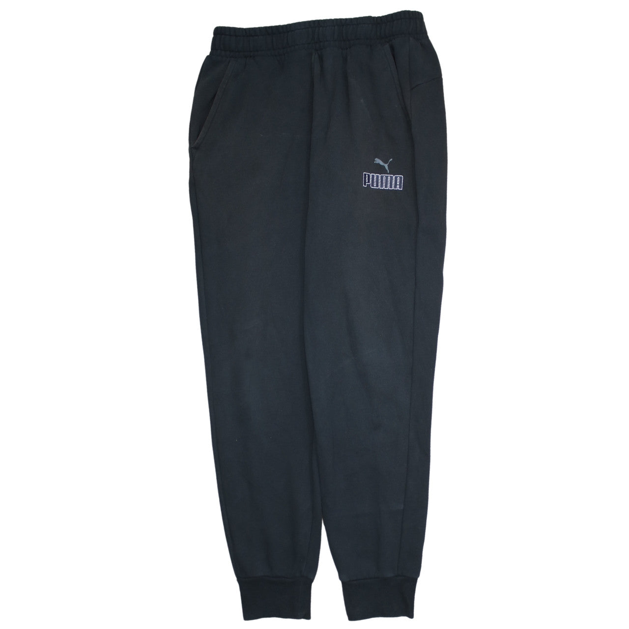 Puma Men's Black Jogger Trousers Size M Regular Fit Fleece