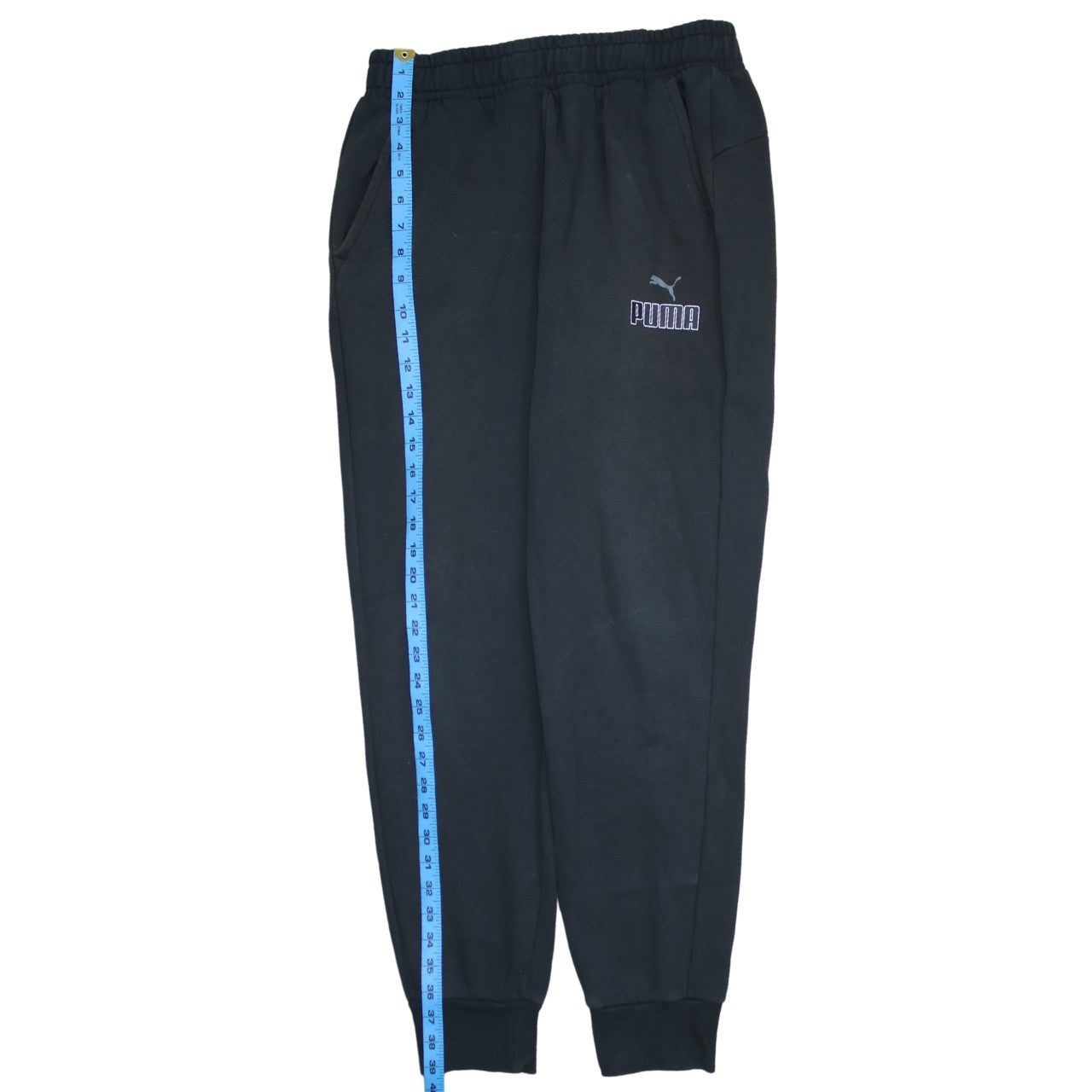 Puma Men's Black Jogger Trousers Size M Regular Fit Fleece
