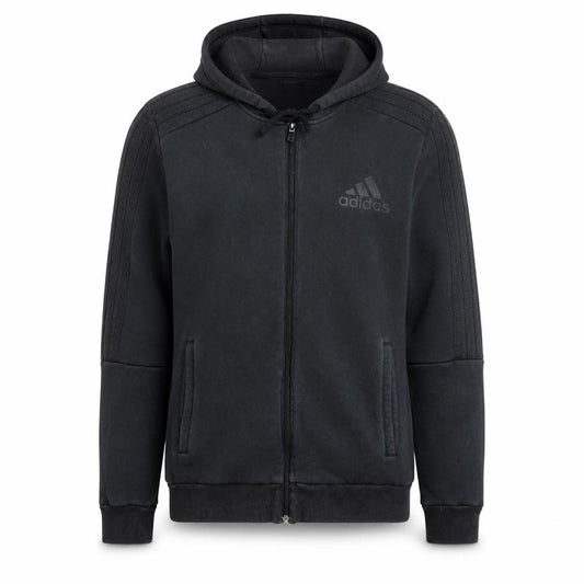 adidas Men's Black Full Zip Fleece Hoodie Size M