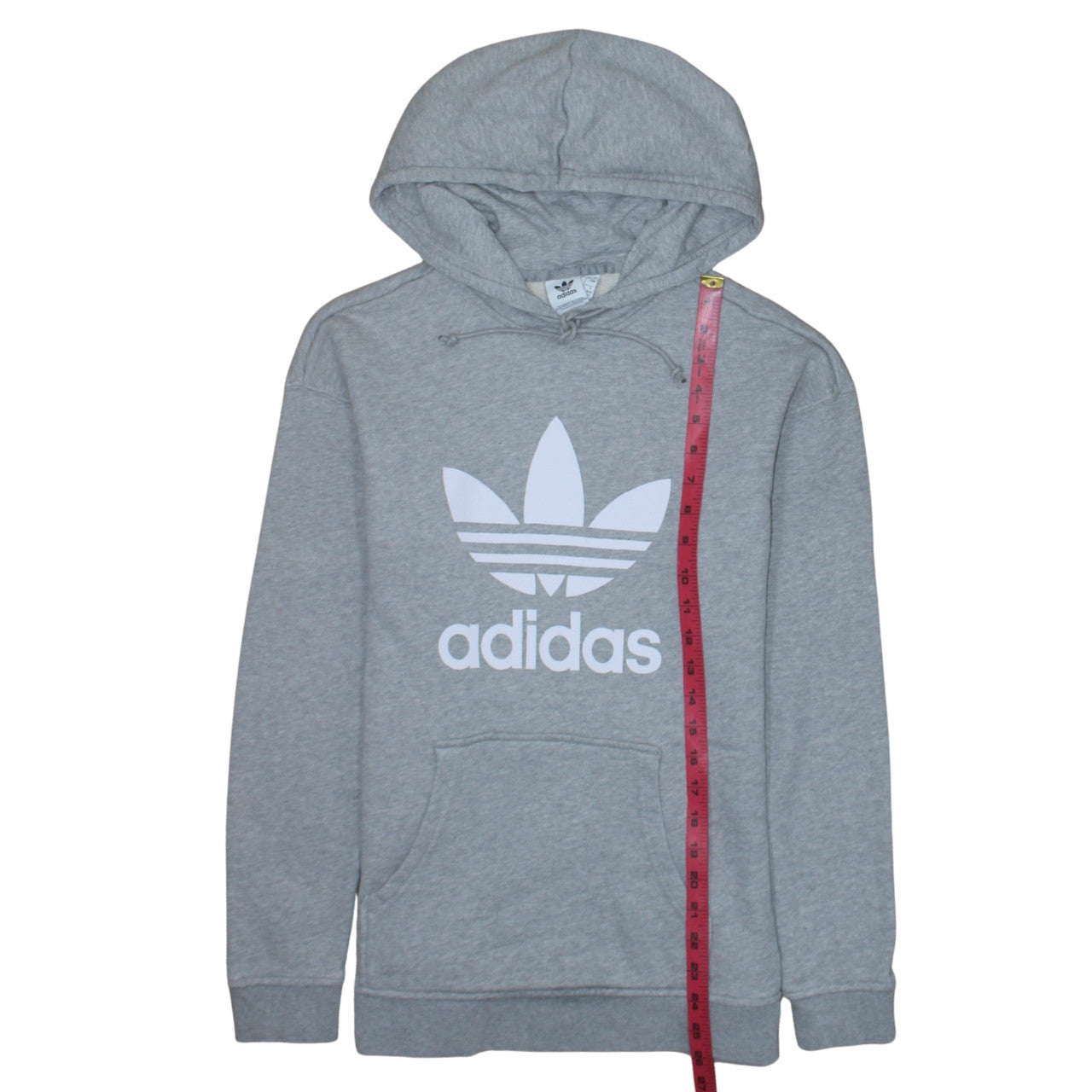 Adidas Women Grey Pullover Hoodie Size 4 Logo Print Hooded Sweatshirt