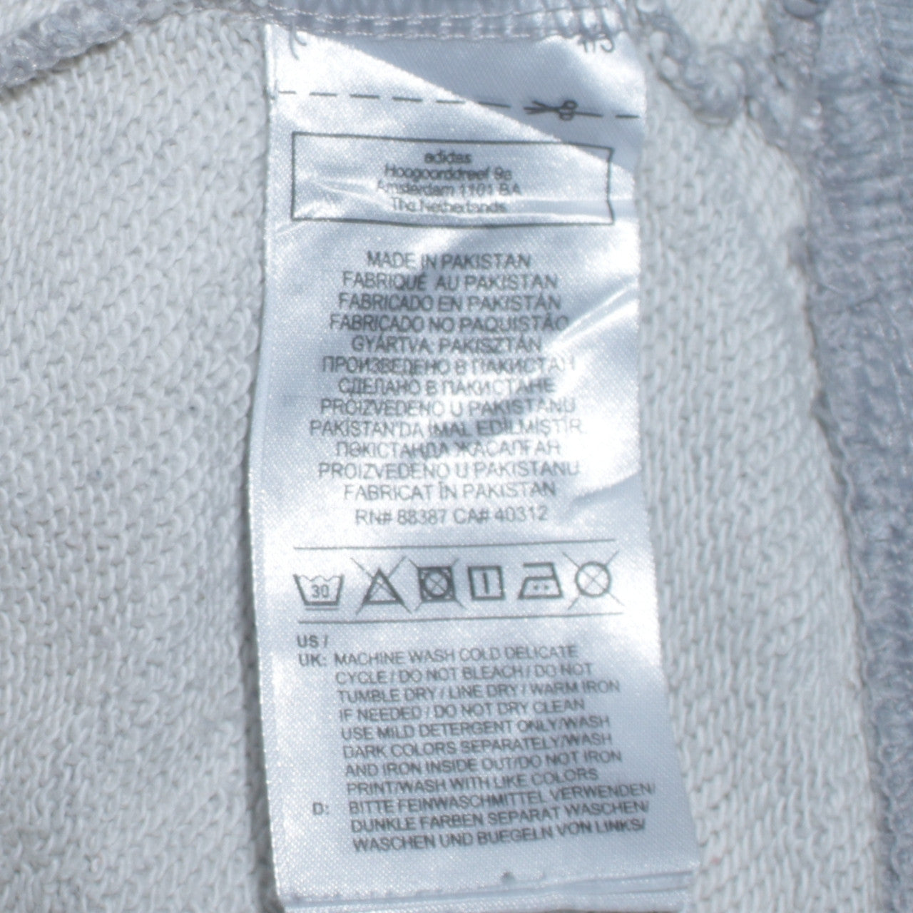 Adidas Women Grey Pullover Hoodie Size 4 Logo Print Hooded Sweatshirt