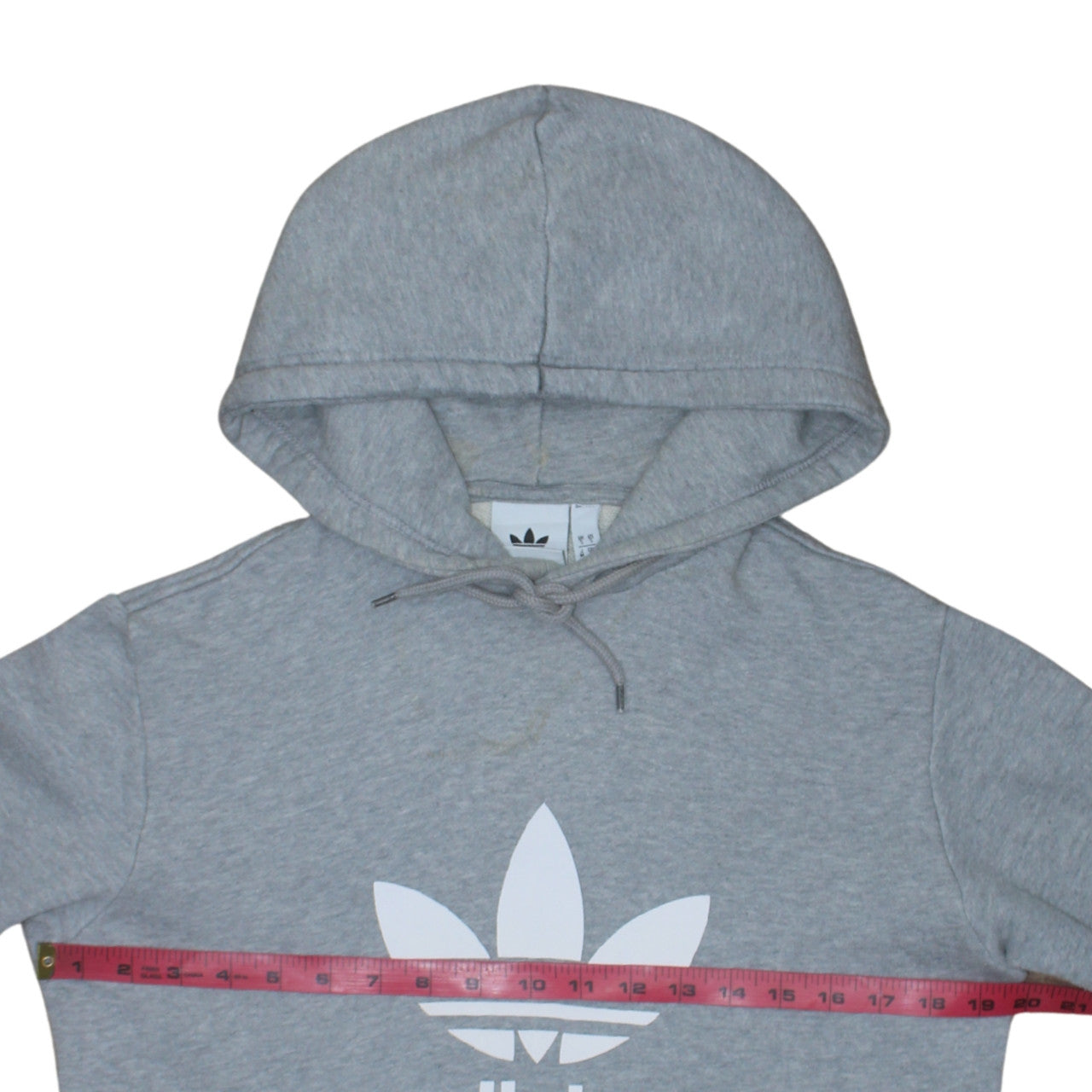 Adidas Men's Grey Pullover Hoodie Small Logo Sports Fleece Sweatshirt