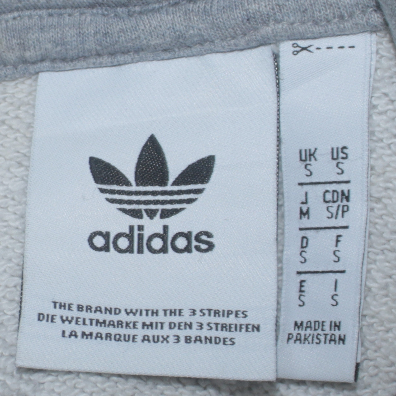 Adidas Men's Grey Pullover Hoodie Small Logo Sports Fleece Sweatshirt