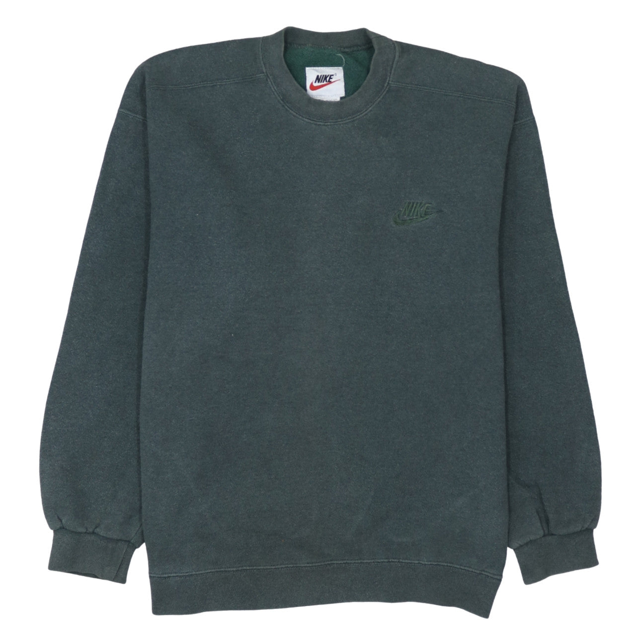 Nike Men’s Green Embroidered Logo Crew Neck Sweatshirt Size M