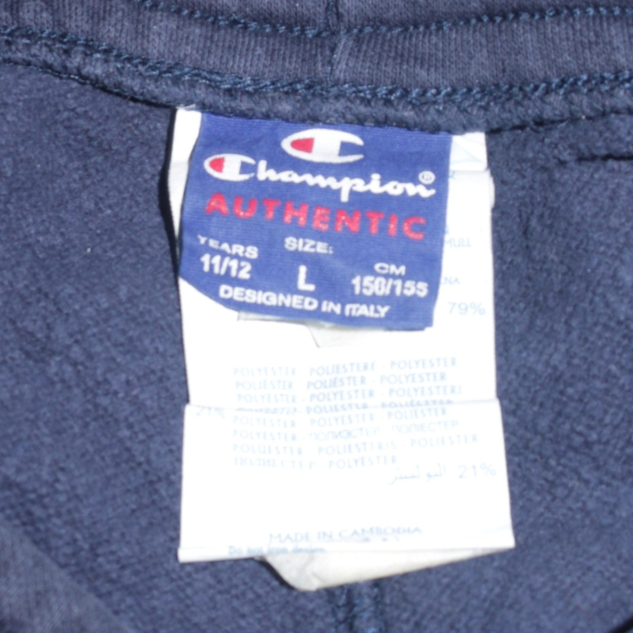 Champion Boys Navy Blue L Sweatpants Jogger Trousers Polyester Blend