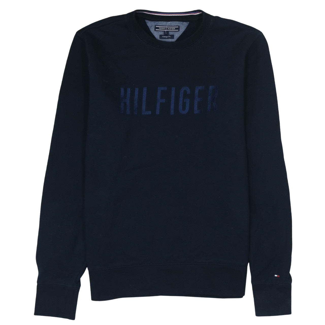 Tommy Hilfiger Men's Blue Vintage Fit Logo Sweatshirt L