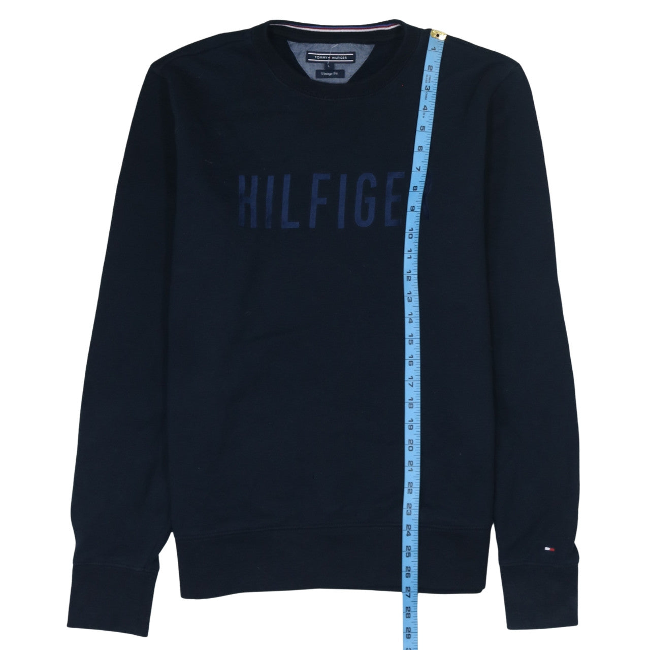 Tommy Hilfiger Men's Blue Vintage Fit Logo Sweatshirt L