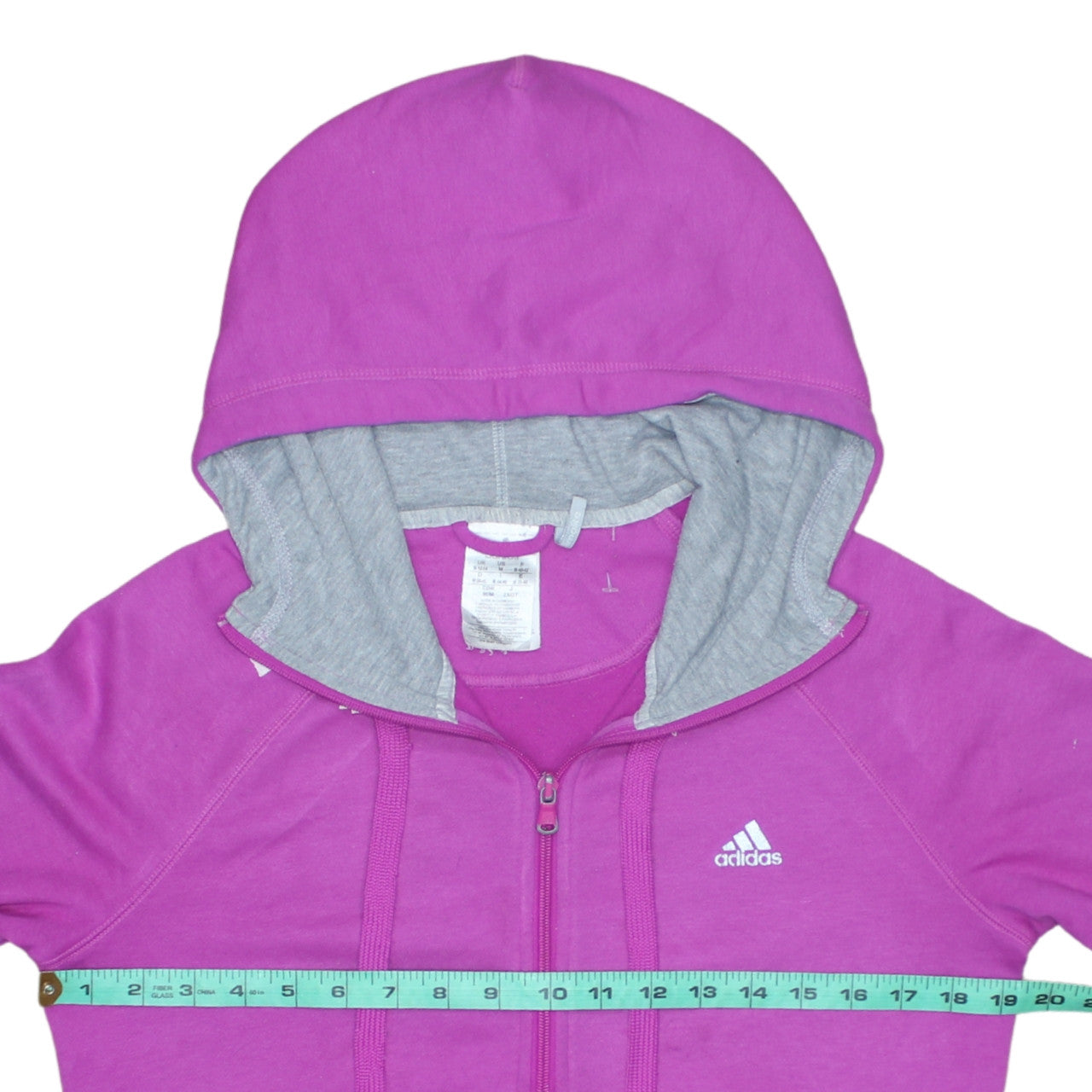 Adidas Women’s Pink Full Zip Hoodie Size 12-14 M Cotton Blend