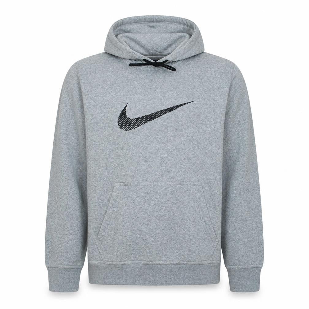 Nike Men's Grey XL Pullover Hoodie with Black Logo