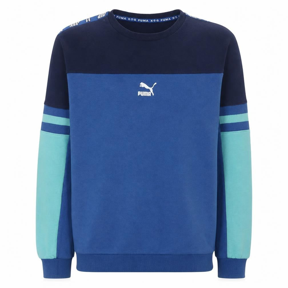 Puma Boys Blue Colourblock Crew Neck Sweatshirt 15-16 Years