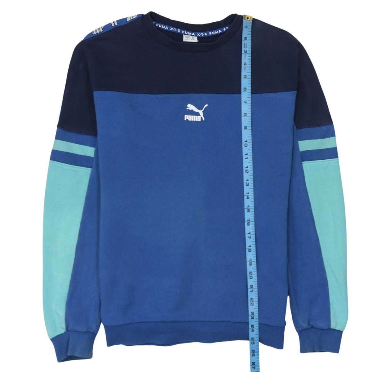 Puma Boys Blue Colourblock Crew Neck Sweatshirt 15-16 Years